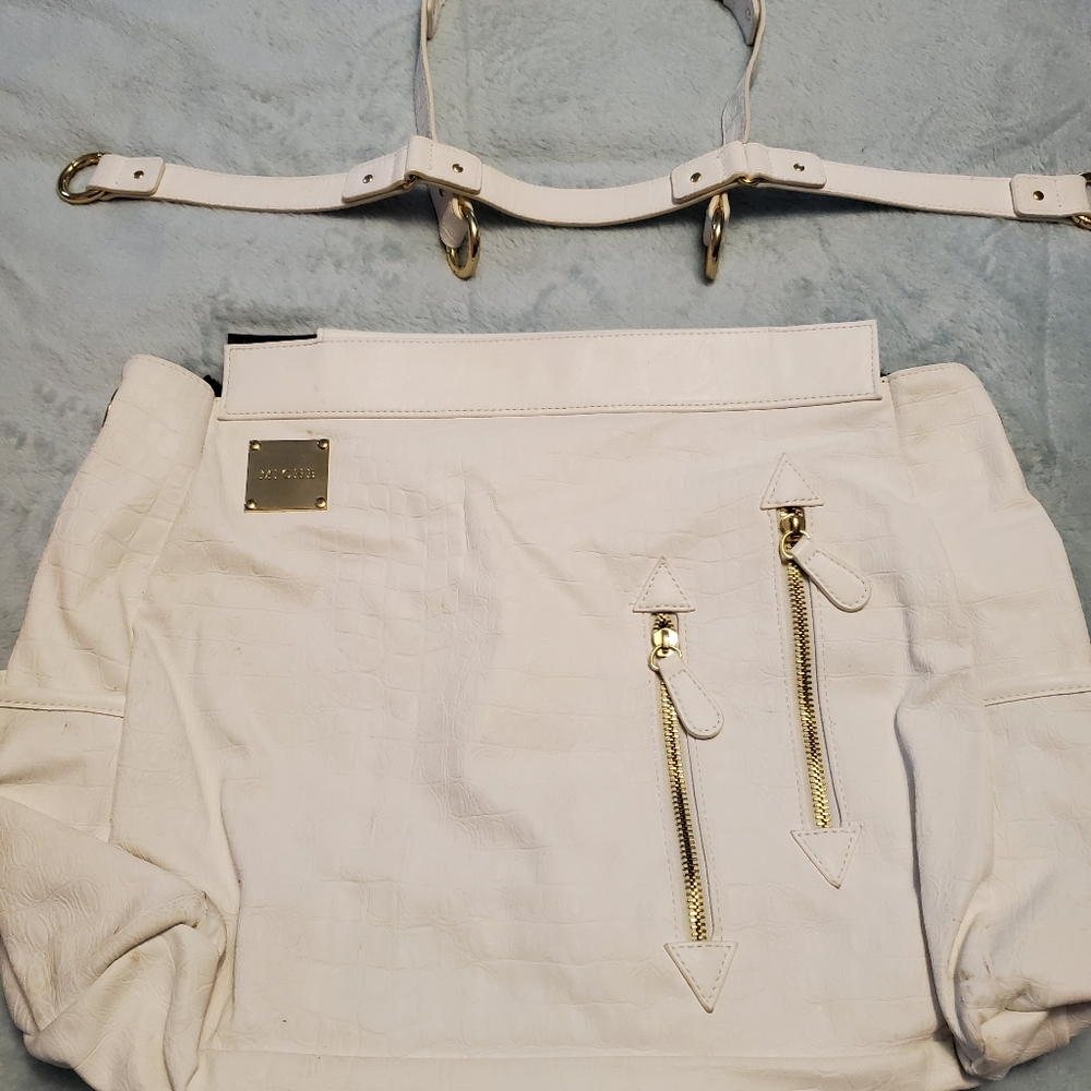MICHE Angie white crocodile print soft leather